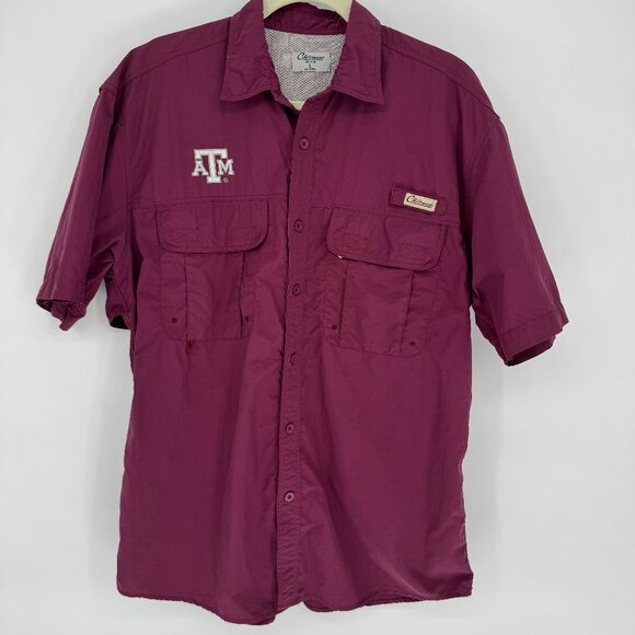 Texas A&M Chiliwear Fishing Shirt Men’s Large Vented Nylon Outdoors Top - Picture 1 of 8